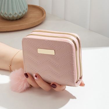 Purse Wallet Clutch Bag Purse Women's Double Zipper Short Card Bag Document Bag Hold Bag Stylish Simple Double Wallet Wallet_voghion.com