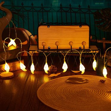 Halloween LED Ghost String Lights - 10/20 Eyes, Battery/USB Powered, Warm White & Multicolor, IP43 Waterproof_voghion.com