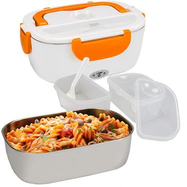 Dual Use 220V 110V 24V 12V Electric Heated Lunch Box Stainless Steel School Car Picnic Food Heating Heater Food Warmer Container_voghion.com