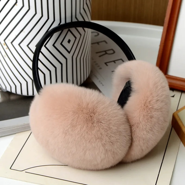 MPPM Natural 100% Rex Rabbit Fashion Women Warm Russia Winter Real Fur Earmuffs Children Ear Cover fur Earlap Girl_voghion.com