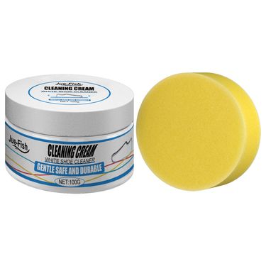 Jue-Fish Small White Shoes Cleaning Cream, Strong Decontamination Cleaning Cream Wash Sports Canvas Shoes To Remove Stains_voghion.com
