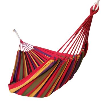 Fuhua Canvas Anti-Rollover Single And Double Person Swing Outdoor Hammock Camping With Bent Stick_voghion.com