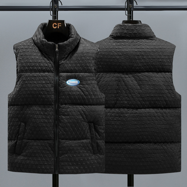Men's Clothing fashion brand stand collar vest men autumn and winter thick vest vest youth trend leisure warm cotton waistcoat_voghion.com