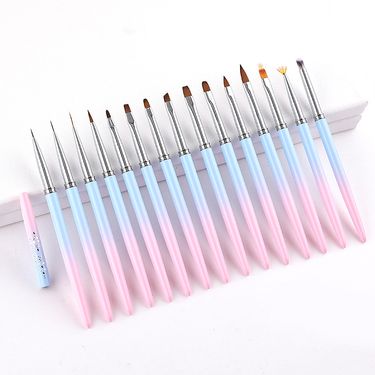 15Pc Nail Art Stripe Liner Brush 3D Tips Manicure Pull Line Smudge Phototherapy Drawing Pen UV Gel Brushes Painting Tool_voghion.com