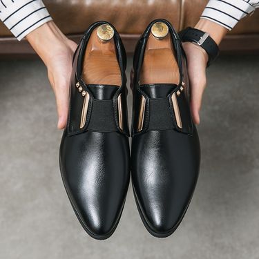 Men's Business Casual Dress Oxfords Formal Lace-Up Shoes For Office, Parties, And Daily Wear_voghion.com