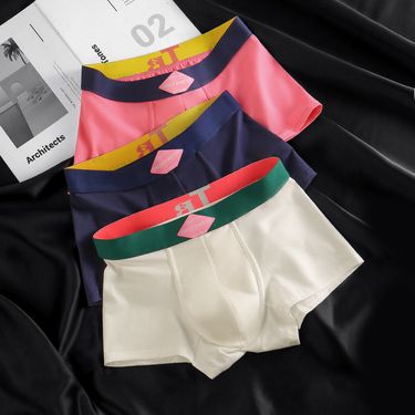 Men's Underwear Boys Pure Cotton Antibacterial Boxer Shorts Youth Pink Loose Comfortable Breathable Boxer Shorts_voghion.com
