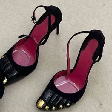 Women's Shoes Summer Sandals Women Fashion Gold Thumb Head Super High Heel Slippers Temperament Versatile Stiletto Outerwear_voghion.com