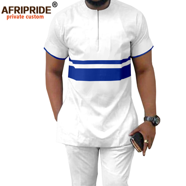 Men's clothing African ethnic print cotton men's casual set_voghion.com