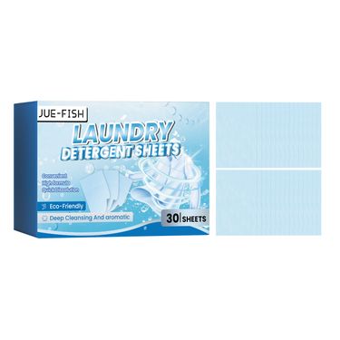 Jue-Fish Laundry Detergent Sheets, Deep Cleaning Clothes Remove Oil Stains And Stains Lasting Fragrance Clothes Cleaning Tablets_voghion.com