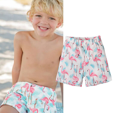 Mother&KidsBoy crane printed four corners flat pants five quarter pants children's clothing ins_voghion.com
