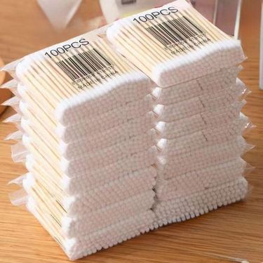Disposable Makeup-Specific Wooden Ear Cleaning Multi-Functional Double-Ended Cotton Swabs Thick Sticks_voghion.com