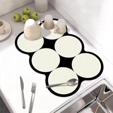 Table Mat Set – Fast-Absorbing Coasters & Heat-Resistant Kitchen Pads – Reusable Non-Slip Drying Mats For Countertop/Sink (6-Piece, Modern Colors)_voghion.com