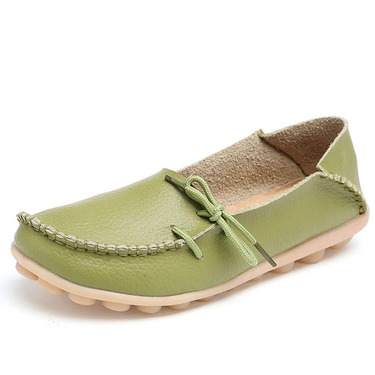 Women’s Lace Up Classic Oxford Boat Ballet Driving Moccasins Flat Ladies Soft Leather Shoes_voghion.com