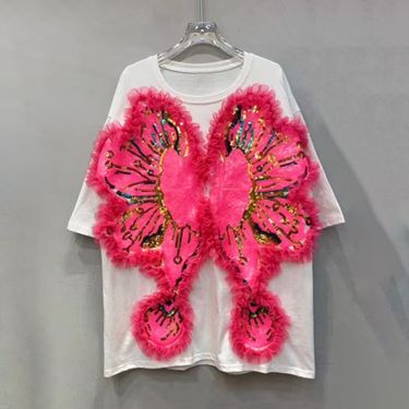 Women's clothing summer new style heavy sequin dress women's loose splicing mesh mid-length skirt_voghion.com