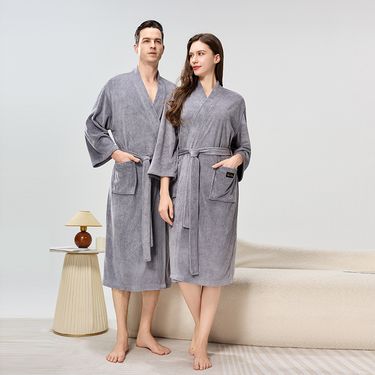 Premium Fleece Bathrobe For Women & Men - Cozy Long Plush Robe With Thick Warm Lining, Unisex Winter Sleepwear & Lounge Wear For Couples_voghion.com