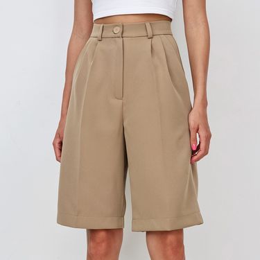 Women's Clothing commuting casual khaki five point high waist suit shorts 2024 spring and summer new shorts for women_voghion.com
