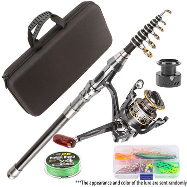 Fishing Reel Spinning Wheel Long Casting Lure Rod Telescopic Travel Portable_voghion.com