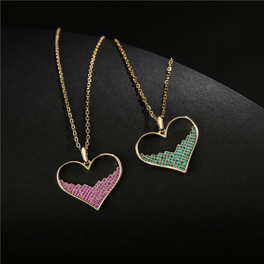New Product VENUS Micro-inlaid Color Zirconium Love Pendant Necklace Women Fashion Simple Jewelry Wholesal_voghion.com