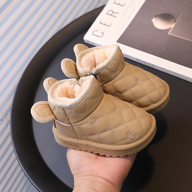 Snow 1-3 Year Old Children's Cotton Shoes Winter Edition Baby Sneakers Girls' Velvet Boots_voghion.com