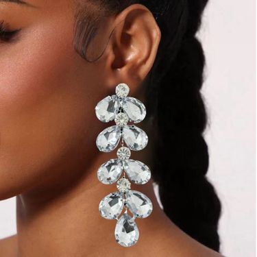 Fashion diamond studded rhinestone long multi layer water drop earrings for women jewelry_voghion.com