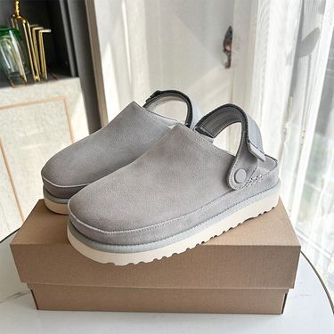 Boken Shoes Spring Baotou Half Dragged One Foot Pedal Female Height Increase Lazy Gold Star Kroger Comfortable Casual_voghion.com