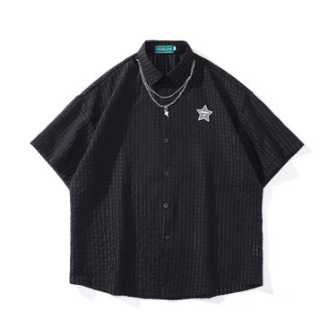 Man's clothing Retro summer design sense short-sleeved shirt for men niche loose trend brand shirt tide_voghion.com