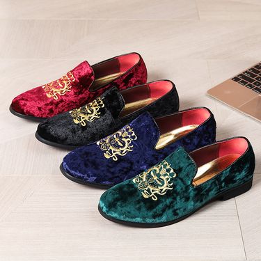Men's Shoes New Embroidered Shoes, Men's Slip On Loafers, Summer No Stink Foot Slip On Round Toe Casual Shoes_voghion.com