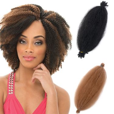 18Inch Springy Afro Twist Hair Soft Pre-Separated Locs Synthetic Marley Crochet Braiding Hair Spring Twist Hair for Black Women_voghion.com