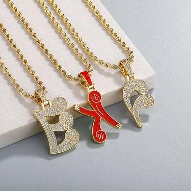 Pendants Original Design National Trend Hip Hop Pendant Full Of Diamond Zircon Enamel Double Sided English Letter National Style Necklace_voghion.com
