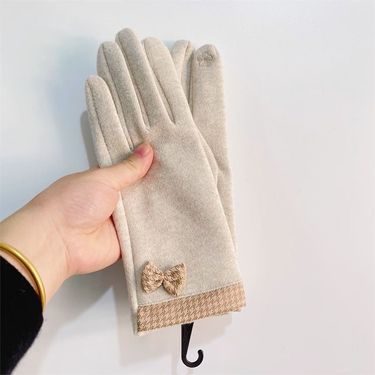 Cashmere gloves for women to keep warm cool in winter, simple cycling windproof, Korean version cute and versatile,_voghion.com