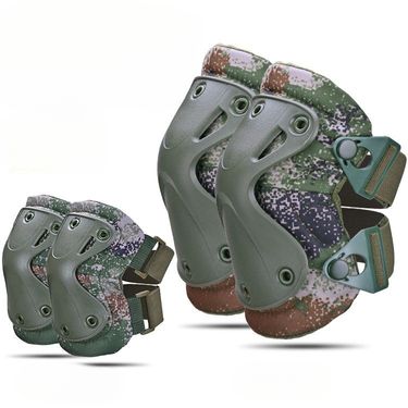 Sports Camouflage Elbow Pads Gear Anti-Collision Thickened Knee Tactical Crawling Training Outdoor CS Protective Set_voghion.com