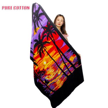 Swimming Towels Extra Long Bath Towel Hot Selling Hawaiian Island Style Home Bathing Cotton Beach Mat 180*105cm_voghion.com