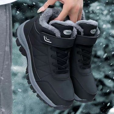 Men's Snow Winter Fleece Lined Thickened Warm Cold-Proof Outdoor Cotton Boots High-Top Dad Non-Slip Shoes_voghion.com