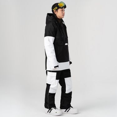 New contrast color ski suit set windproof waterproof warm breathable ski hoodie leggings ski pants men and women one piece_voghion.com