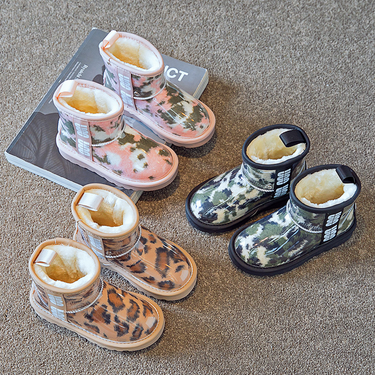 Baby Shoes Winter new leopard print thickened boys' cotton shoes girls' warm large cotton shoes winter boots_voghion.com