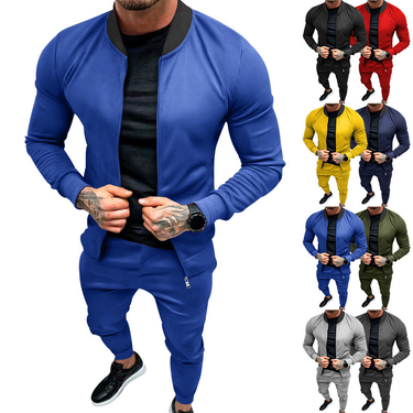2023 Fitness Sports Trend Outdoor Casual Men's Zipper Set_voghion.com