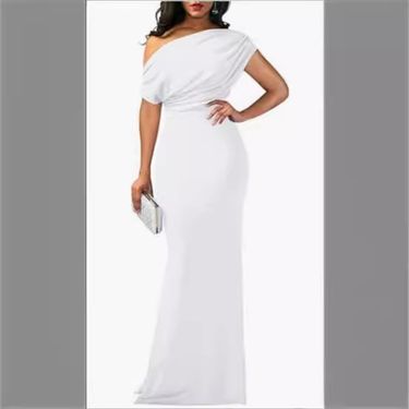 Women's Clothing Elegant Sleeveless Off Shoulder High End Bodycon Long Formal Party Dress_voghion.com