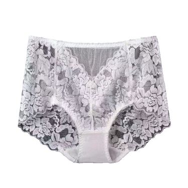2025d Women's Sexy Seamless High-Waist Tummy Control Hip-Lifting Cotton Crotch Comfortable Breathable Plus Size Lace Panties_voghion.com