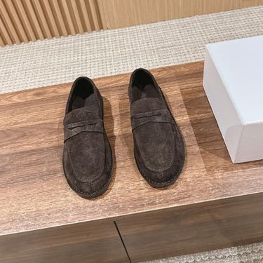 Niche 2025 Spring New Genuine Leather Slip-On Casual Soft Sole Seahorse Hair Loafers Versatile Single Grandma Shoes For_voghion.com