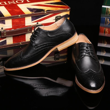 Men's Formal Oxfords Leather Lace-Up Dress Shoes for Wedding Party Non-Slip Business Pointed Toe_voghion.com