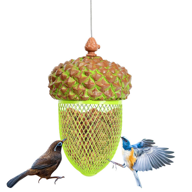 Outdoor Metal Seed Guard Deterrent Squirrel-Proof Caged Tube Wild Bird Feeder _voghion.com