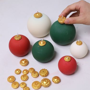 Nicole Christmas Baubles Of Joy Candle Mold Christmas Silicone Mould DIY Handmade Xmas Home Decoration_voghion.com