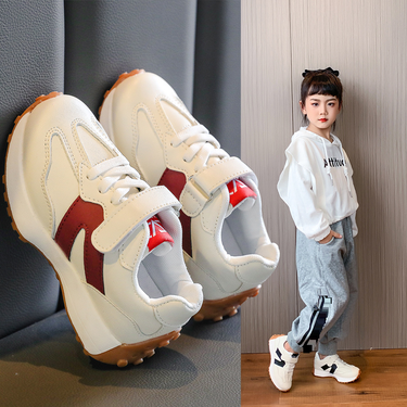 Children's Shoes Girls And Boys Toddlers Sneakers Breathable PU Leather BABY Flats Tennis Shoe Pink/Black/Gray,Size_voghion.com