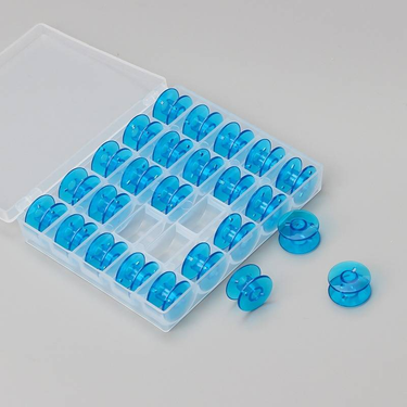 Home sewing machine bobbins 25 blue plastic bobbins in a box_voghion.com