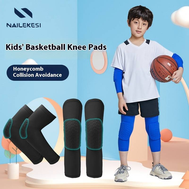 Kids Knee & Elbow Pads Set – Lightweight Breathable Protection For Soccer, Basketball & Outdoor Play (Sky Blue/Black, Honeycomb Cushion Tech)_voghion.com