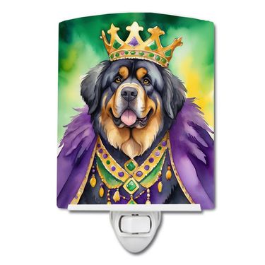 NEW Tibetan Mastiff King of Mardi Gras Ceramic Night Light Compact, UL-Certified, Ideal for Bedroom, Bathroom, Nursery, Hallway, Kitchen, 6x4x3, Multi_voghion.com
