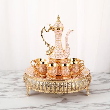 Home Furniture Creative new home wine jug small wine glass flat wine set wedding metal wine jug set ornaments_voghion.com