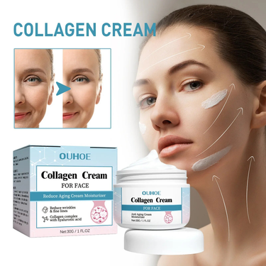 Collagen Wrinkle Removal Cream Firm Lift Anti Aging Improve Puffiness Dark Spots Whitening Moisturizing Repair Damaged Face Care_voghion.com