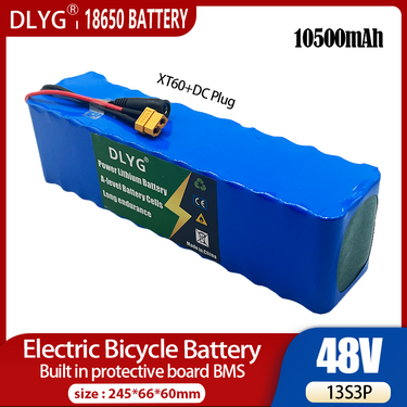 48V 10.5Ah 18650 Rechargeable Lithium Battery Pack 13S3P 500W Power Electric bicycle battery, electric scooter battery BMS XT60+DC PLUG_voghion.com