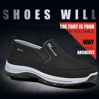 Men's non slip one foot walking shoes, large casual mesh sports shoes, soft sole_voghion.com